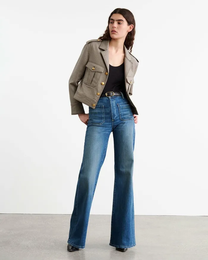 Nili Lotan LISE JACKET Brown Houndstooth Women Jackets and Blazers