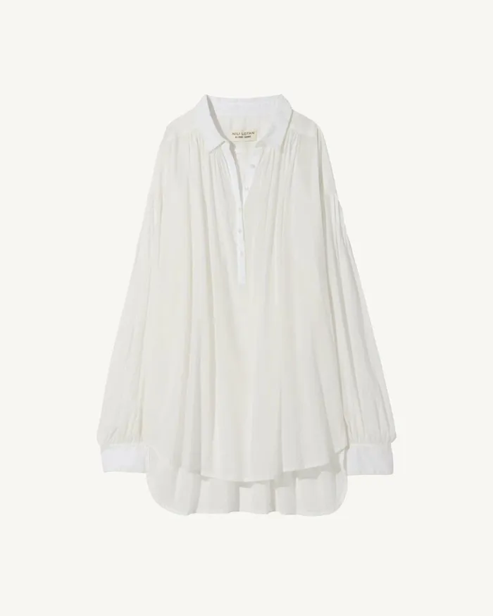 Nili Lotan MILES BLOUSE Ivory Women Tops