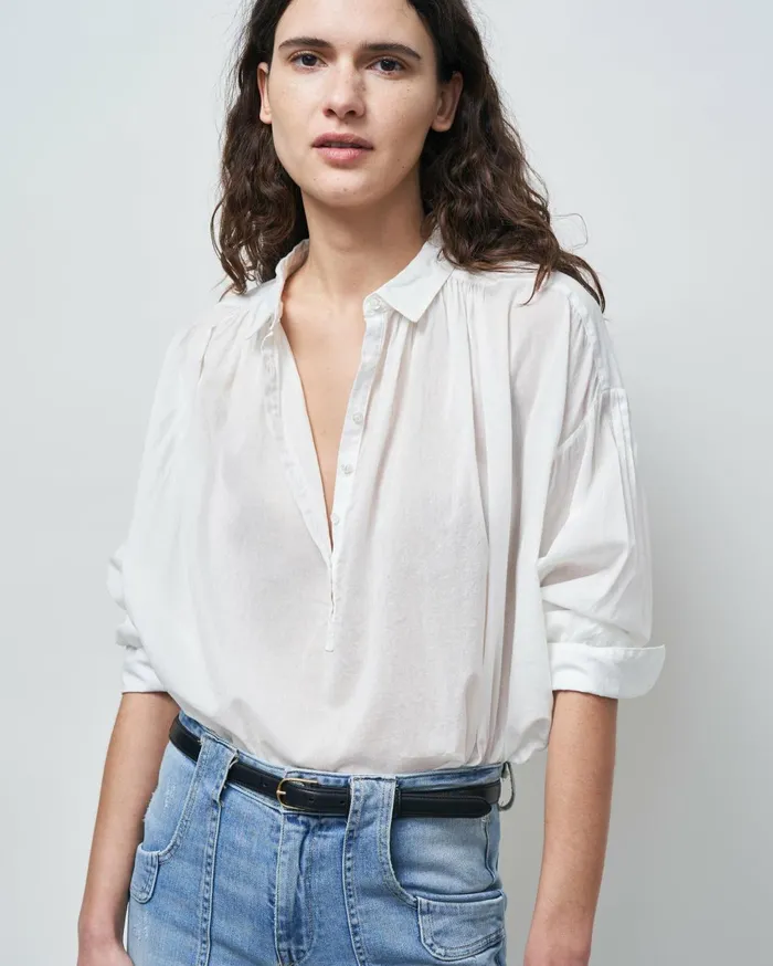 Nili Lotan MILES BLOUSE Ivory Women Tops