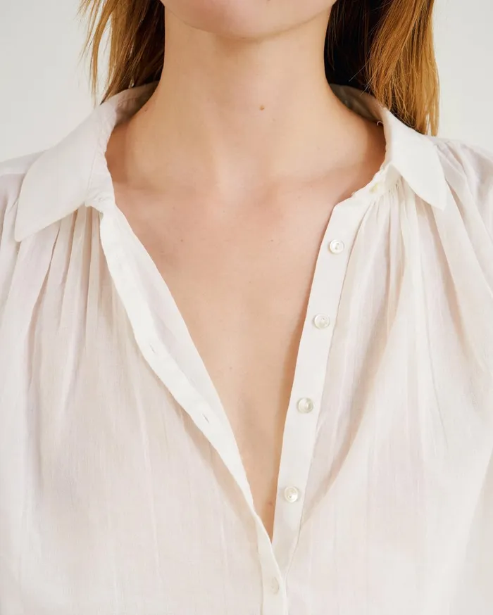 Nili Lotan MILES BLOUSE Ivory Women Tops