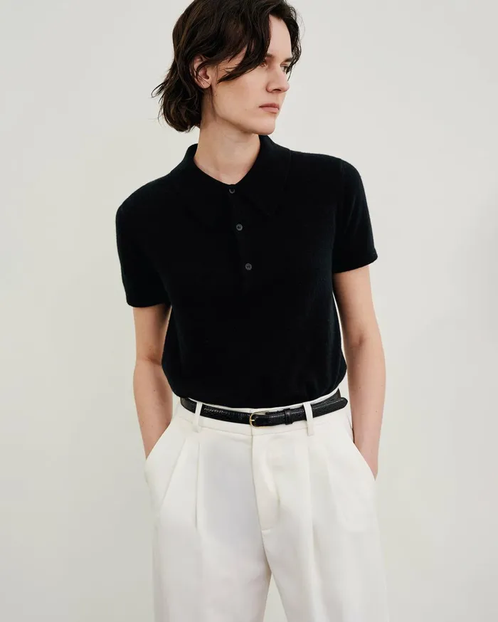 Nili Lotan MILOS POLO Dark Navy Women Tops