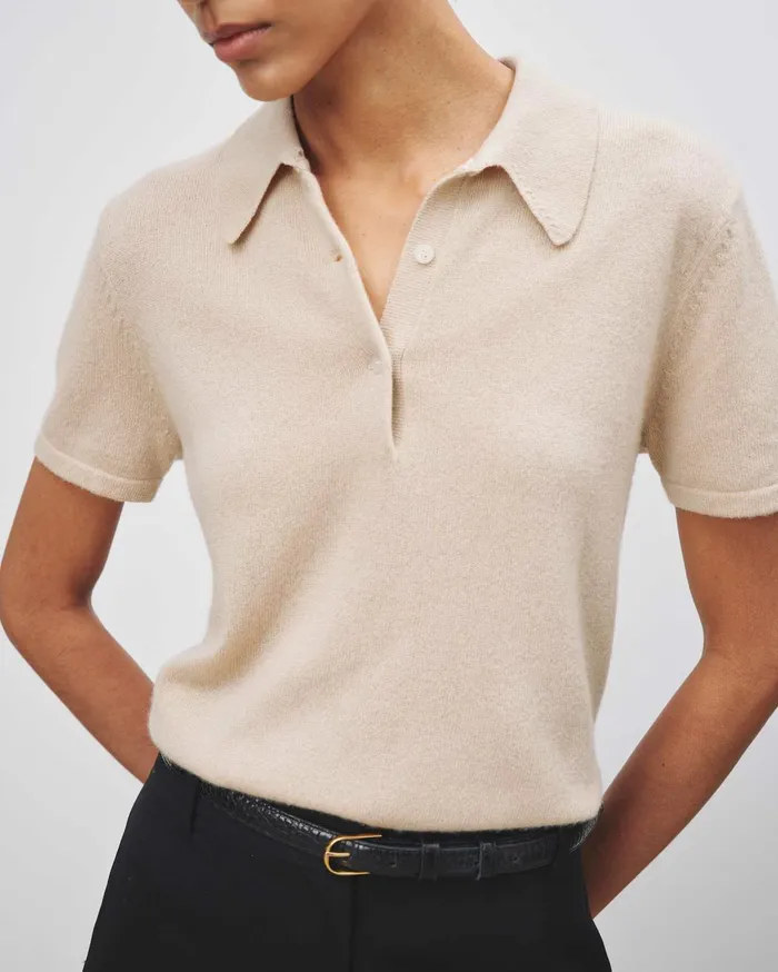Nili Lotan MILOS POLO Dark Navy Women Tops