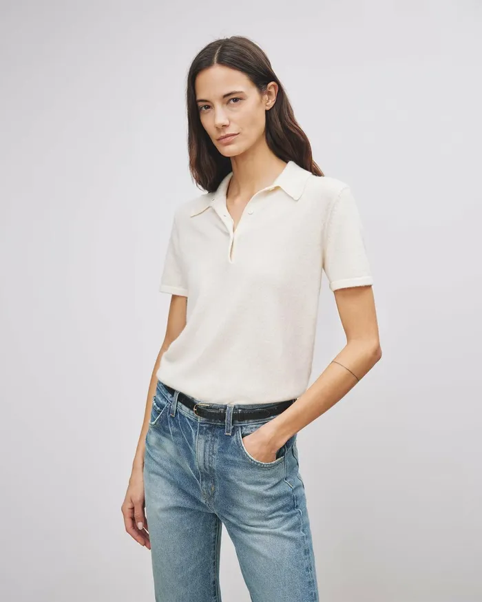Nili Lotan MILOS POLO Dark Navy Women Tops