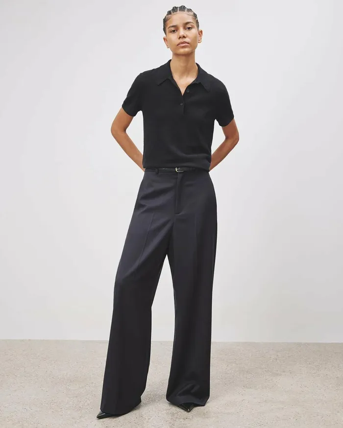 Nili Lotan MILOS POLO Dark Navy Women Tops