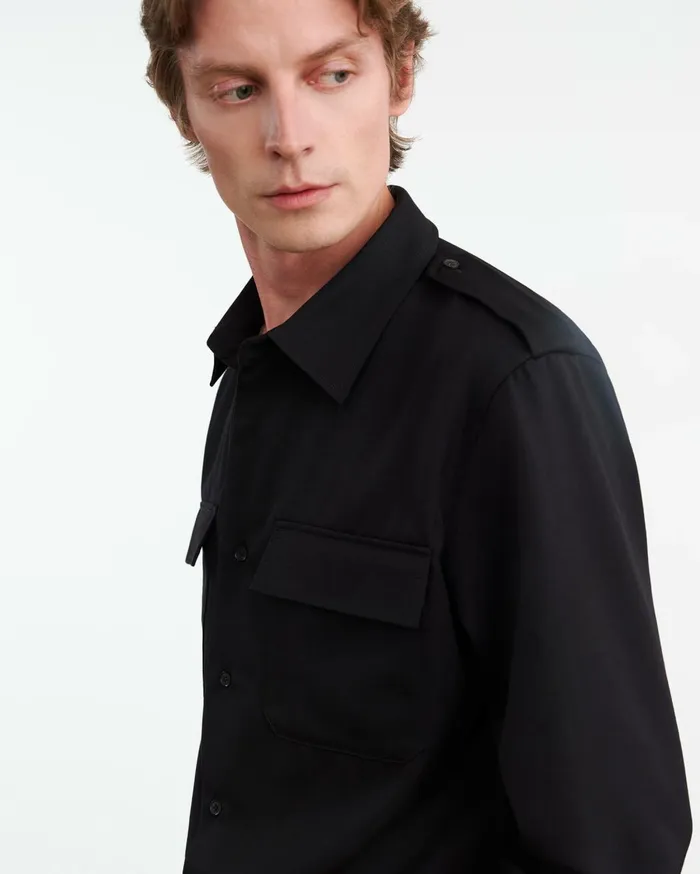 Nili Lotan MIRKO SHIRT Black Men Shirts