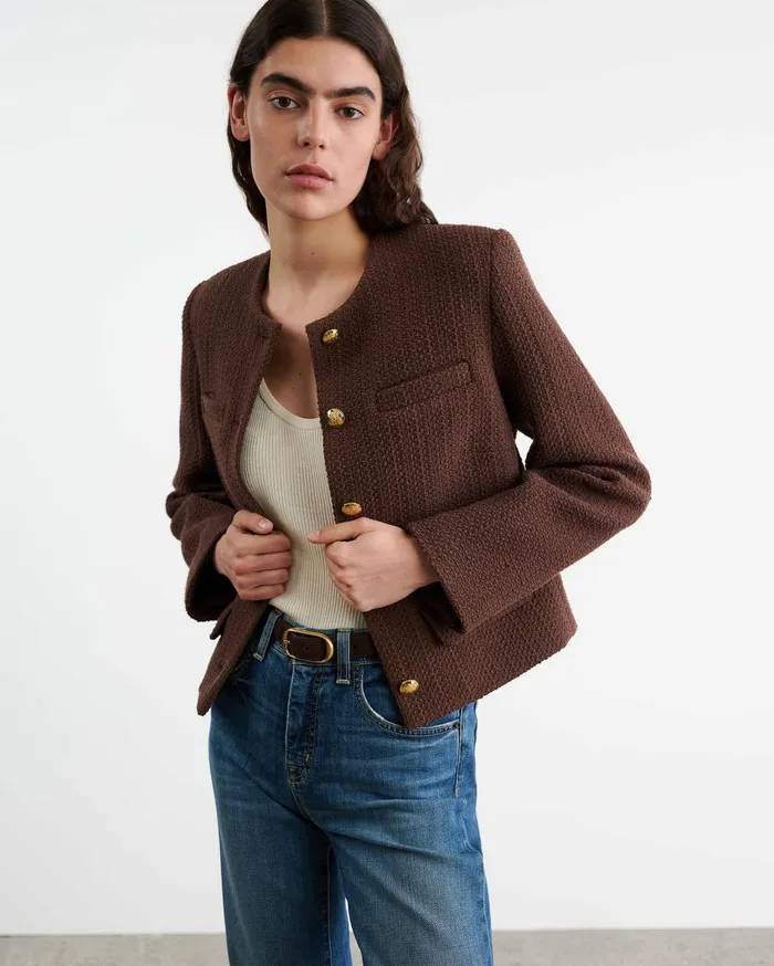 Nili Lotan PAIGE JACKET Espresso Women Jackets and Blazers