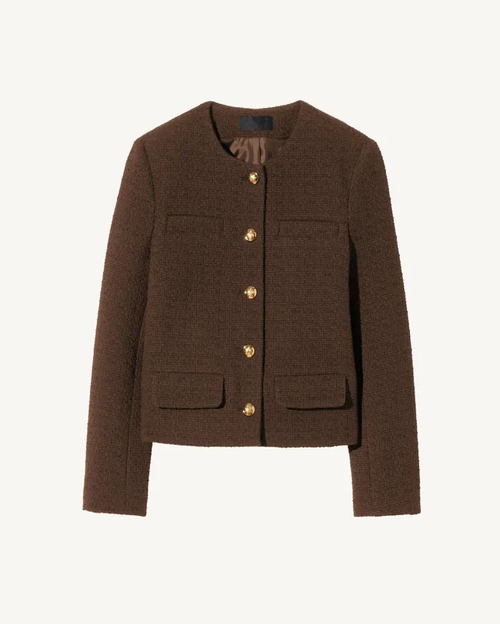 Nili Lotan PAIGE JACKET Espresso Women Jackets and Blazers