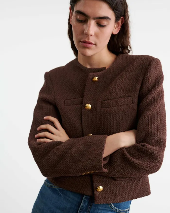 Nili Lotan PAIGE JACKET Espresso Women Jackets and Blazers