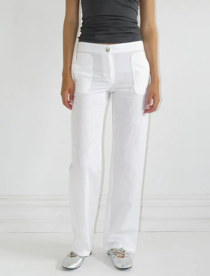 No 2098 Alva White Women Paloma Wool Bottoms