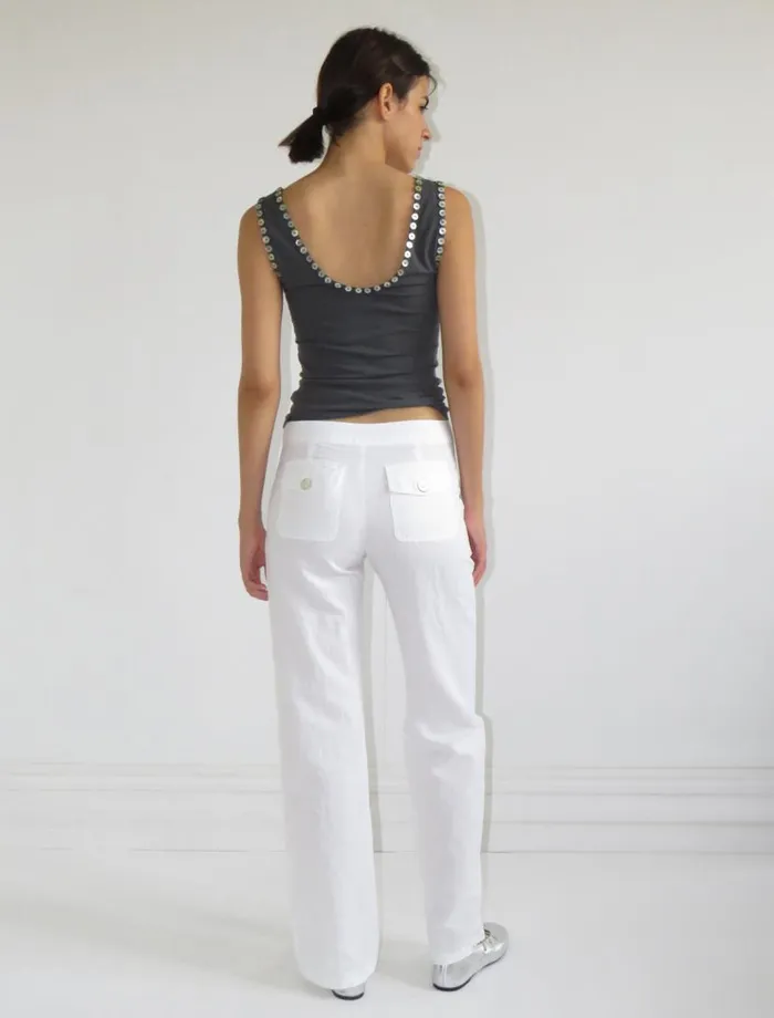 No 2098 Alva White Women Paloma Wool Bottoms