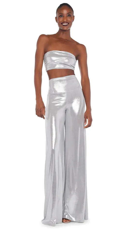 Norma Kamali Bottoms ELEPHANT PANT Silver 8211 Clothing