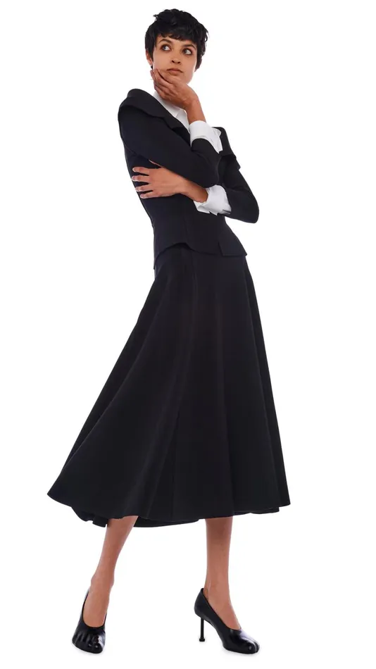 Norma Kamali Bottoms GRACE SKIRT Black 8211 Clothing
