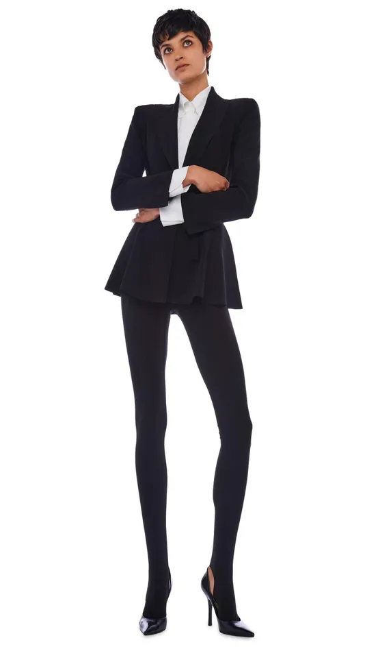 Norma Kamali Bottoms LEGGING WITH FOOTIE WO WAISTBAND Black 8211 Clothing
