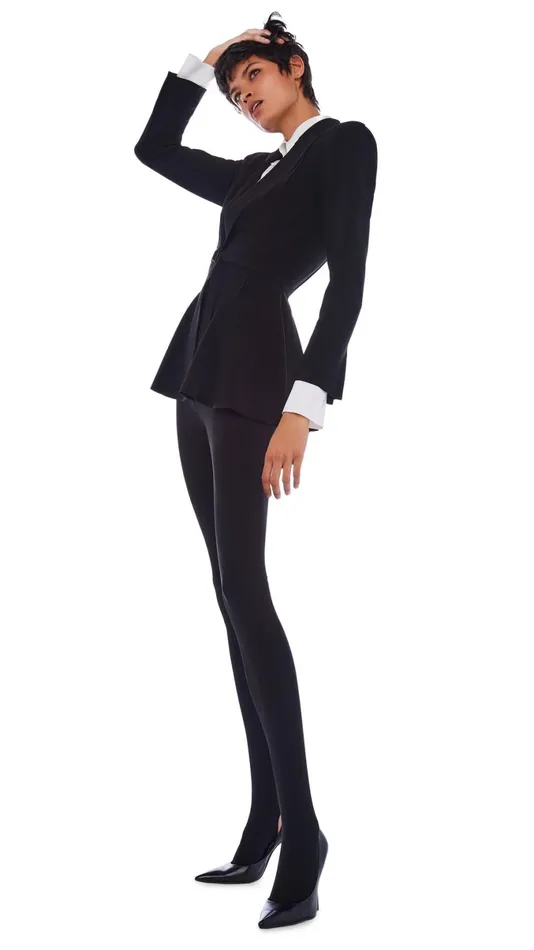 Norma Kamali Bottoms LEGGING WITH FOOTIE WO WAISTBAND Black 8211 Clothing