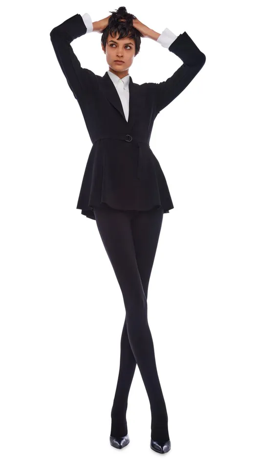Norma Kamali Bottoms LEGGING WITH FOOTIE WO WAISTBAND Black 8211 Clothing