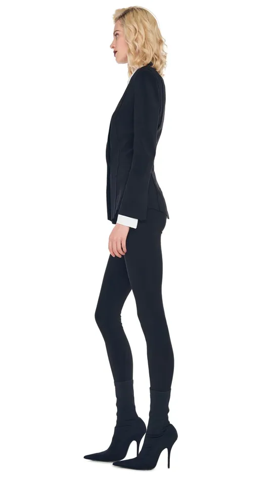 Norma Kamali Bottoms LEGGING WITH FOOTIE WO WAISTBAND Black 8211 Clothing
