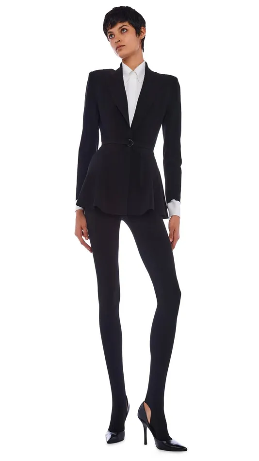 Norma Kamali Bottoms LEGGING WITH FOOTIE WO WAISTBAND Black 8211 Clothing