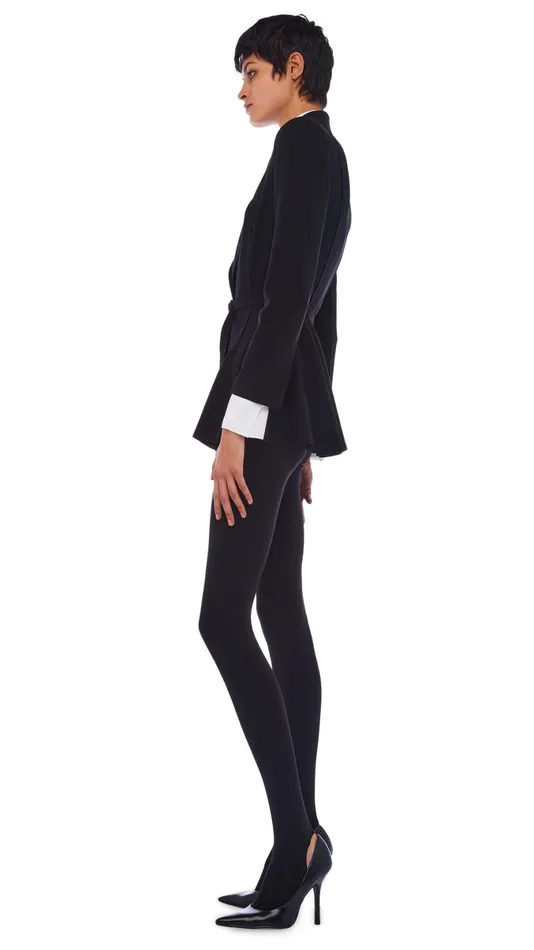 Norma Kamali Bottoms LEGGING WITH FOOTIE WO WAISTBAND Black 8211 Clothing