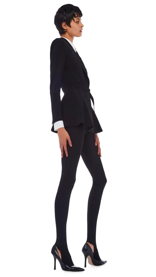 Norma Kamali Bottoms LEGGING WITH FOOTIE WO WAISTBAND Black 8211 Clothing