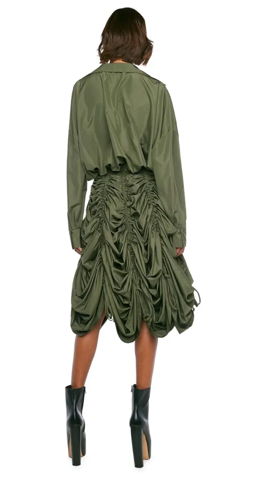 Norma Kamali Bottoms PARACHUTE HALF FULL SKIRT Military 8211 Clothing