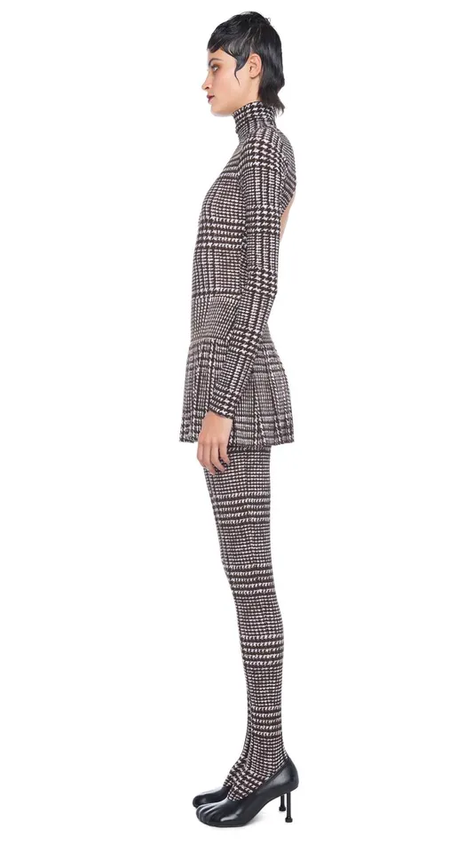Norma Kamali Bottoms PLEATED MICRO SKIRT Chocolate Glenn Plaid Tweed 8211 Clothing Norma Kamali Bottoms PLEATED MICRO SKIRT Chocolate Glenn Plaid Tweed 8211 Clothing