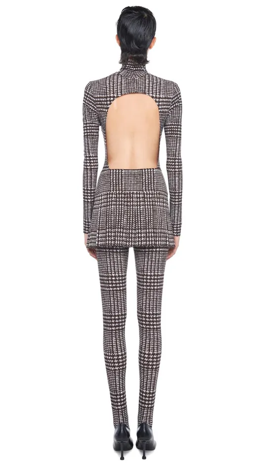 Norma Kamali Bottoms PLEATED MICRO SKIRT Chocolate Glenn Plaid Tweed 8211 Clothing Norma Kamali Bottoms PLEATED MICRO SKIRT Chocolate Glenn Plaid Tweed 8211 Clothing