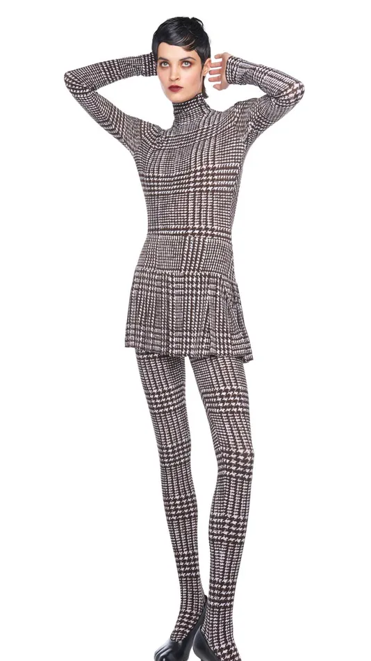 Norma Kamali Bottoms PLEATED MICRO SKIRT Chocolate Glenn Plaid Tweed 8211 Clothing Norma Kamali Bottoms PLEATED MICRO SKIRT Chocolate Glenn Plaid Tweed 8211 Clothing