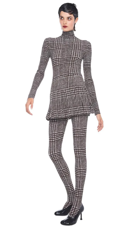 Norma Kamali Bottoms PLEATED MICRO SKIRT Chocolate Glenn Plaid Tweed 8211 Clothing Norma Kamali Bottoms PLEATED MICRO SKIRT Chocolate Glenn Plaid Tweed 8211 Clothing