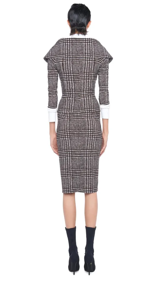 Norma Kamali Bottoms STRAIGHT SKIRT Chocolate Glenn Plaid Tweed 8211 Clothing Norma Kamali Bottoms STRAIGHT SKIRT Chocolate Glenn Plaid Tweed 8211 Clothing