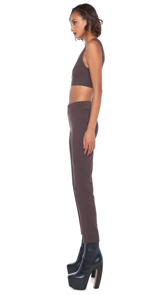 Norma Kamali Bottoms TAILORED PENCIL PANT Chocolate 8211 Clothing
