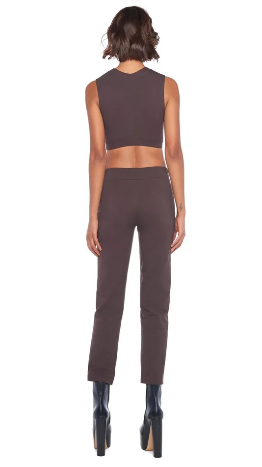 Norma Kamali Bottoms TAILORED PENCIL PANT Chocolate 8211 Clothing
