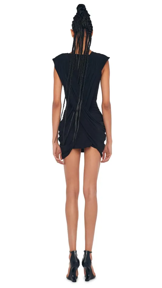 Norma Kamali Dresses SLEEVELESS PICKLEBALL DRESS DOUBLE MINI DRAPE Blackblack 8211 Clothing Norma Kamali Dresses SLEEVELESS PICKLEBALL DRESS DOUBLE MINI DRAPE Blackblack 8211 Clothing