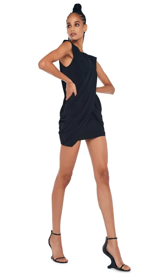Norma Kamali Dresses SLEEVELESS PICKLEBALL DRESS DOUBLE MINI DRAPE Blackblack 8211 Clothing Norma Kamali Dresses SLEEVELESS PICKLEBALL DRESS DOUBLE MINI DRAPE Blackblack 8211 Clothing