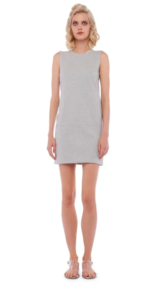 Norma Kamali Dresses SLEEVELESS TAILORED MINI DRESS Light Heather Grey 8211 Clothing