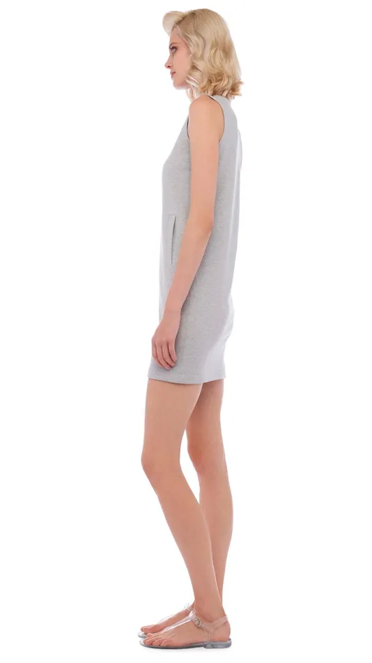 Norma Kamali Dresses SLEEVELESS TAILORED MINI DRESS Light Heather Grey 8211 Clothing Norma Kamali Dresses SLEEVELESS TAILORED MINI DRESS Light Heather Grey 8211 Clothing