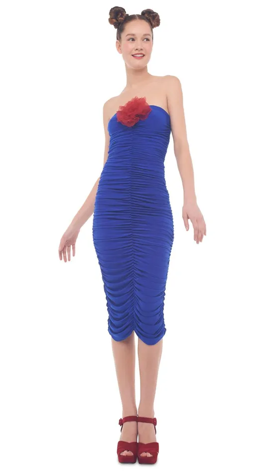 Norma Kamali Dresses SLINKY BELOW THE KNEE Cobalt 8211 Clothing