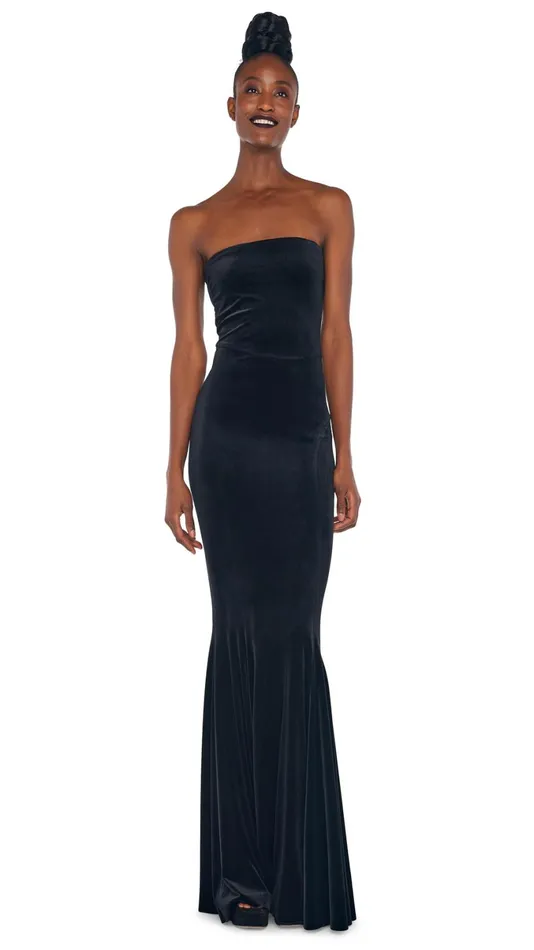 Norma Kamali Dresses STRAPLESS FISHTAIL GOWN Black 8211 Clothing