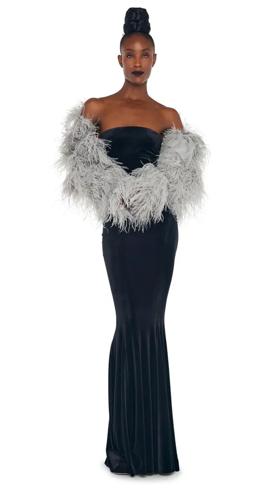 Norma Kamali Dresses STRAPLESS FISHTAIL GOWN Black 8211 Clothing