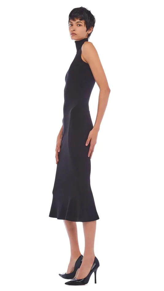Norma Kamali Dresses TURTLE FISHTAIL DRESS Black 8211 Clothing