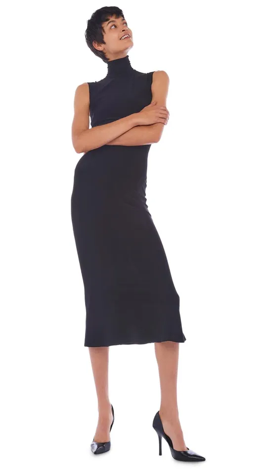 Norma Kamali Dresses TURTLE FISHTAIL DRESS Black 8211 Clothing