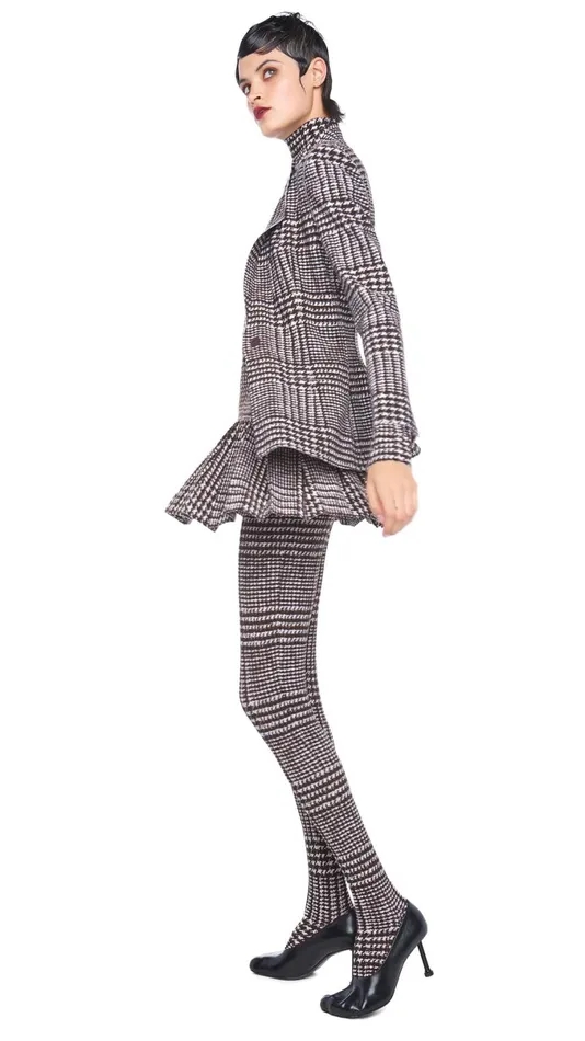 Norma Kamali Jackets SINGLE BREASTED BOY FIT JACKET Chocolate Glenn Plaid Tweed 8211 Clothing Norma Kamali Jackets SINGLE BREASTED BOY FIT JACKET Chocolate Glenn Plaid Tweed 8211 Clothing