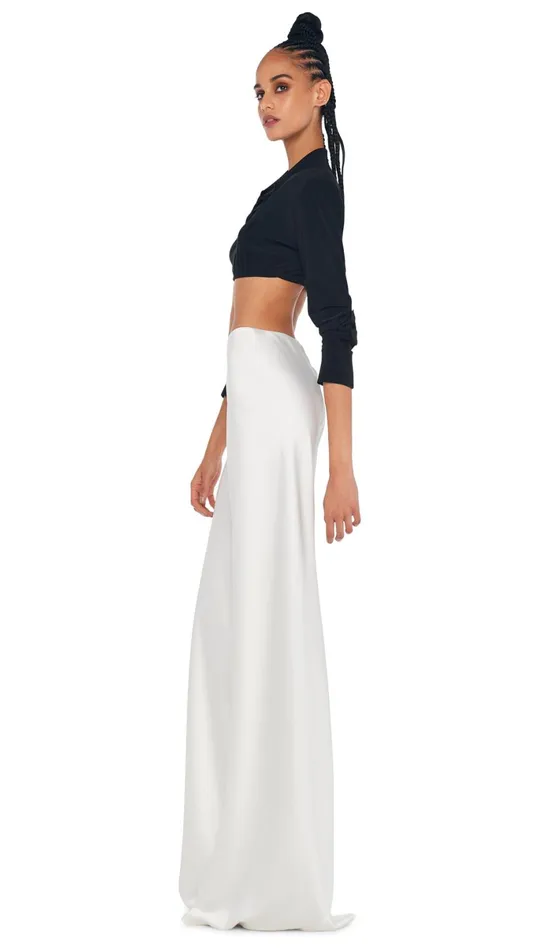 Norma Kamali Tops CROPPED NK SHIRT W SHOULDER PADS Black 8211 Clothing
