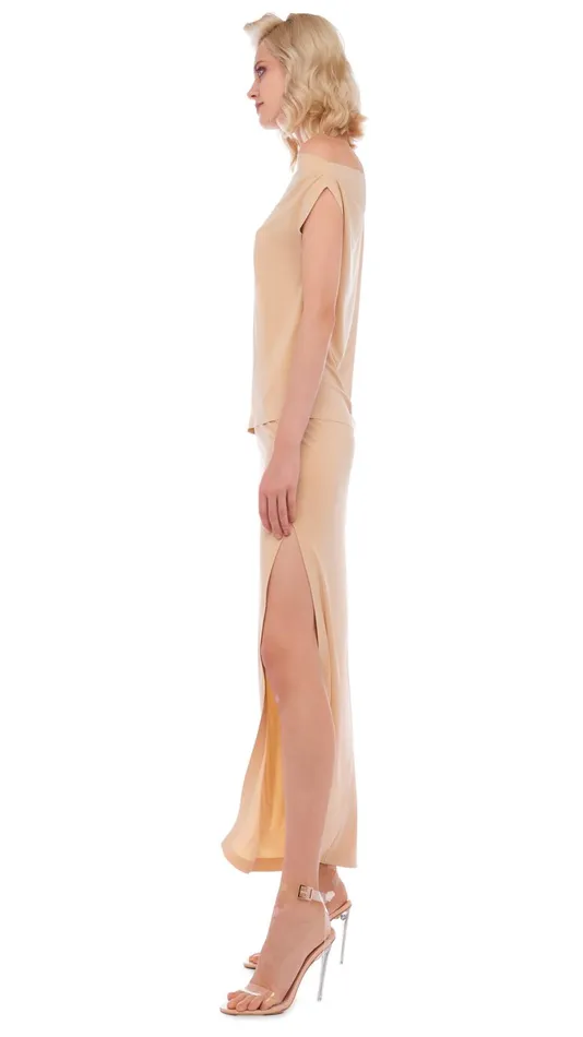 Norma Kamali Tops DROP SHOULDER TOP Con Leche 8211 Clothing