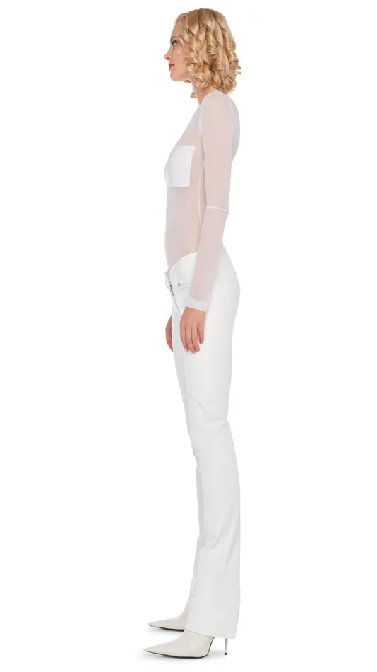 Norma Kamali Tops LONG SLEEVE DASH APPLIQUE TOP Snow Whitesnow White 8211 Clothing Norma Kamali Tops LONG SLEEVE DASH APPLIQUE TOP Snow Whitesnow White 8211 Clothing