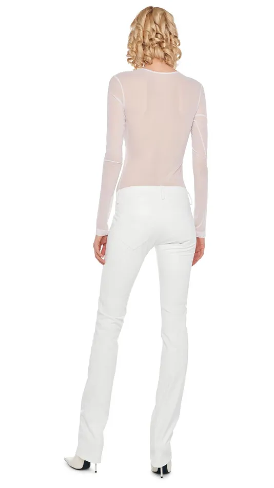 Norma Kamali Tops LONG SLEEVE DASH APPLIQUE TOP Snow Whitesnow White 8211 Clothing Norma Kamali Tops LONG SLEEVE DASH APPLIQUE TOP Snow Whitesnow White 8211 Clothing
