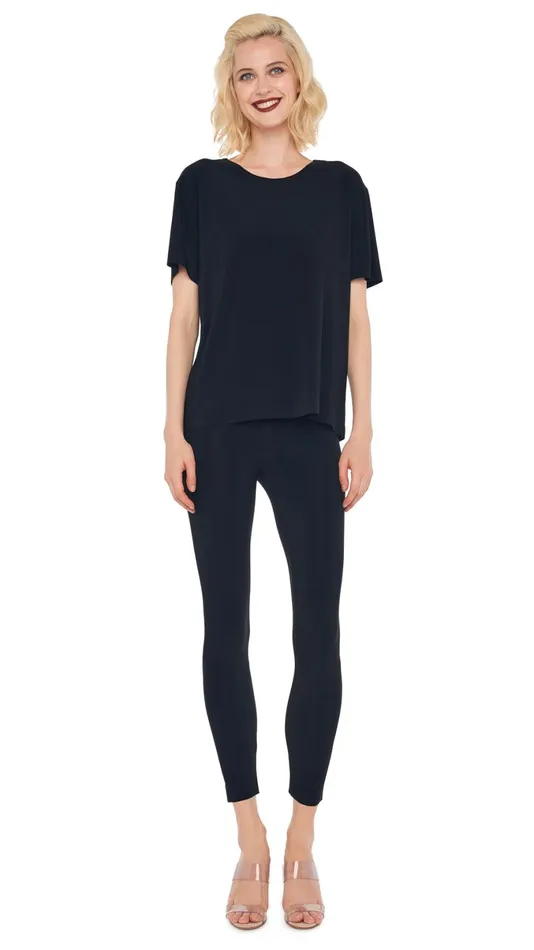 Norma Kamali Tops SHORT SLEEVE BOXY TOP Black 8211 Clothing