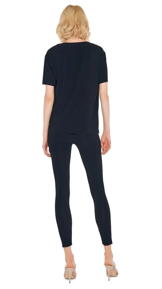Norma Kamali Tops SHORT SLEEVE BOXY TOP Black 8211 Clothing