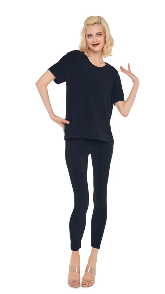 Norma Kamali Tops SHORT SLEEVE BOXY TOP Black 8211 Clothing