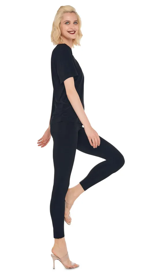 Norma Kamali Tops SHORT SLEEVE BOXY TOP Black 8211 Clothing
