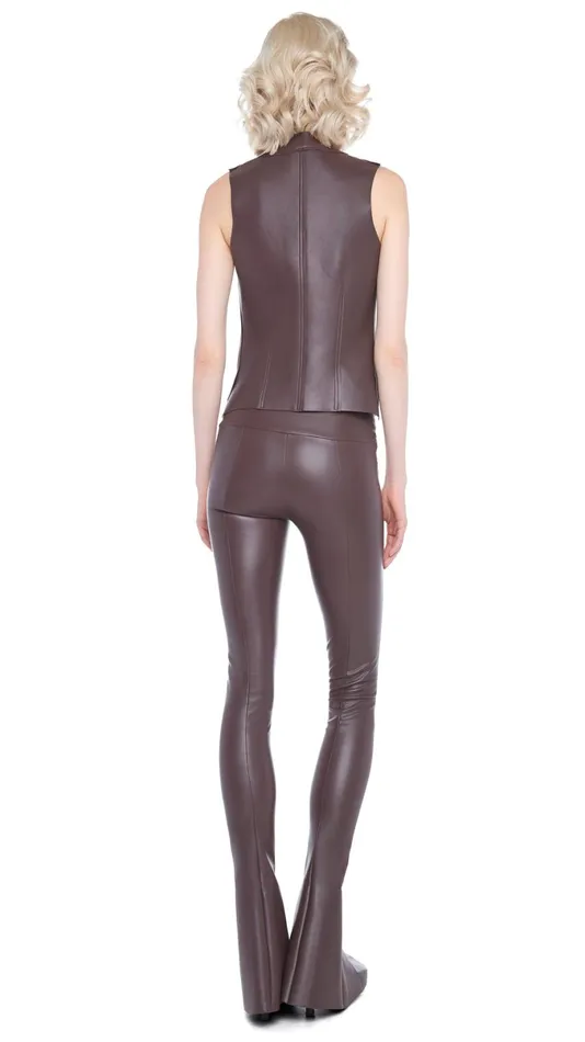 Norma Kamali Tops VEST WITH LAPEL Chocolate 8211 Clothing